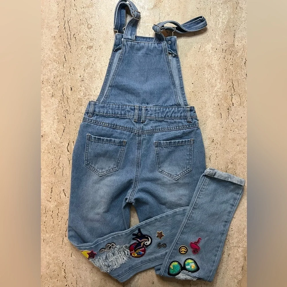 Curtain Call Costume Girl’s Medium (9-10) Patched Overalls